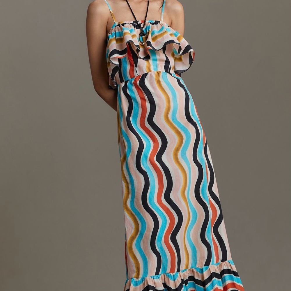 Farm Rio Sleeveless Ruffe Maxi Dress - Picture 3 of 8
